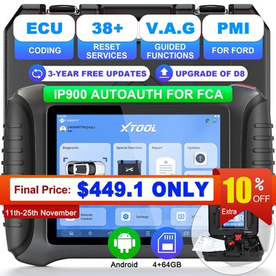 2024 NEWEST XTOOL IP900 AutoAuth Scanner Auto Diagnostic Scan E.CU Coding Tool