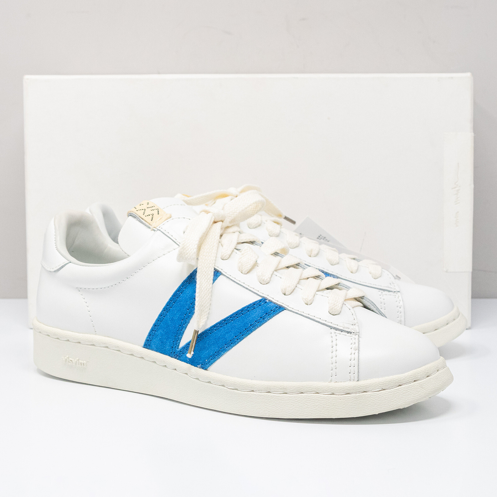 visvim Corda Folk White/Blue Leather Sneakers, Mens 9 | eBay