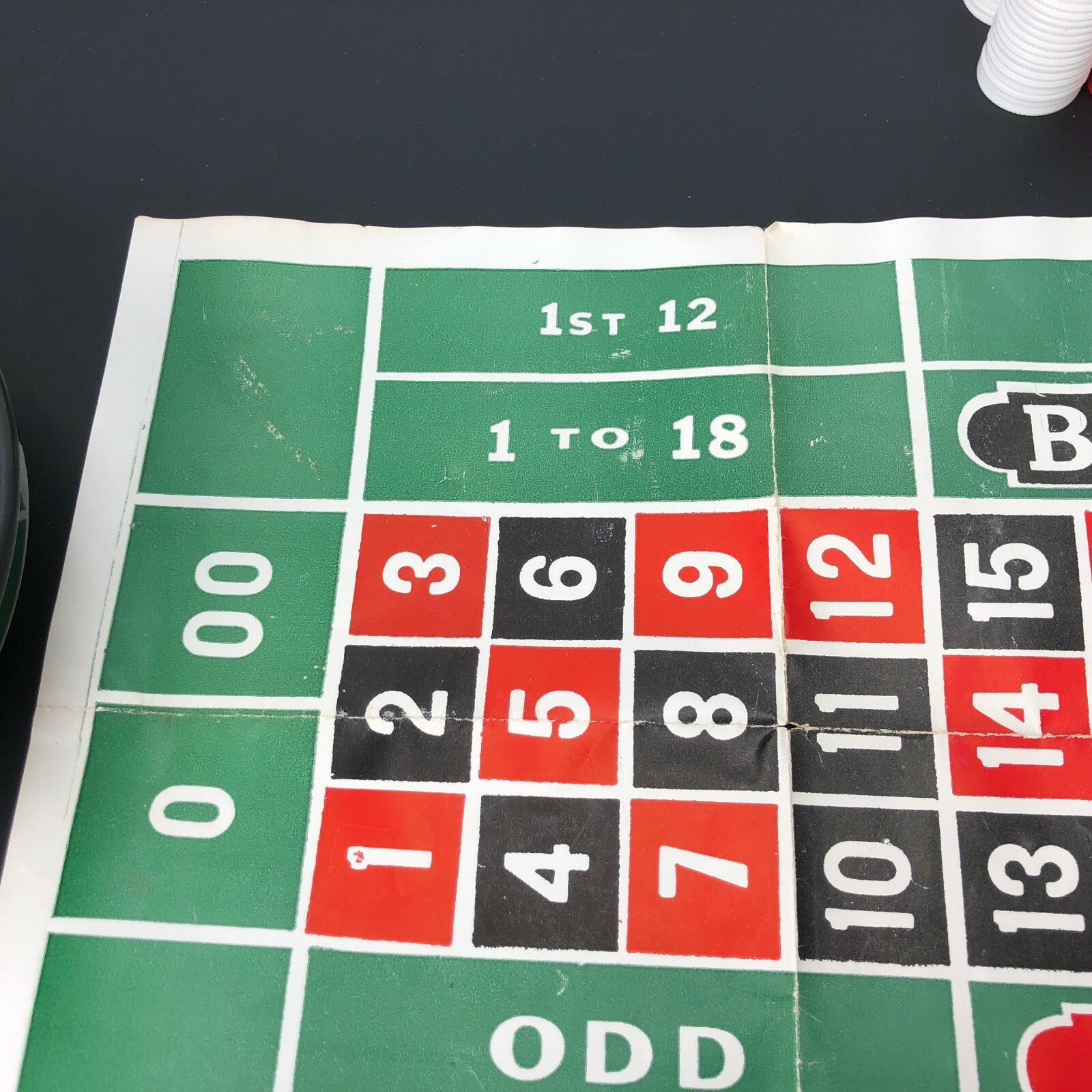 VTG JOSA Roulette Miniature Table Wheel w Poker Chips Ball Set Game Made USA