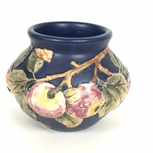 Weller Pottery Baldin Apple Blue Vase Jardinere Planter Antique Vintage