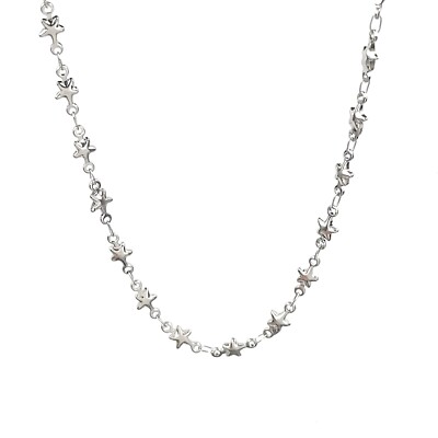 18''-32'' Stainless Steel Welded Joint star chain Necklace For Women Girls Sweet