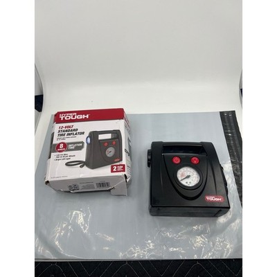 Hyper Tough 12V Standard Tire Inflator Air Compressor LED Light Black HT12120001