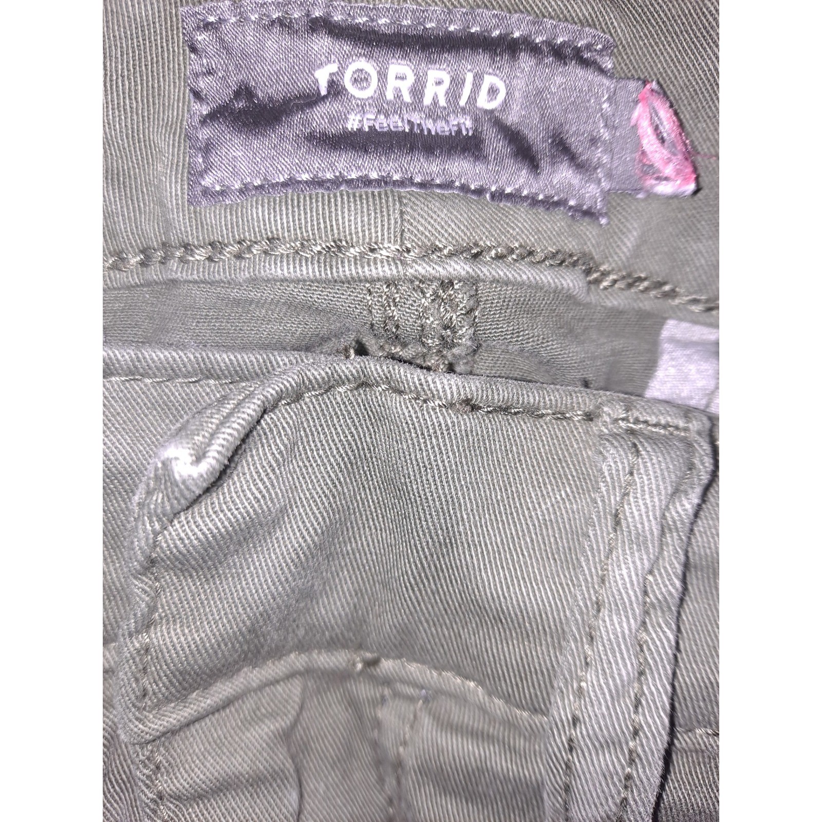 Torrid Olive Green Cropped Pants Stretch Casual Career Plus Size — photo 2