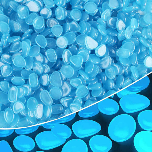 300 PCS Glow in The Dark Pebbles Glowing Rocks Fish Tank Garden Luminous Stones
