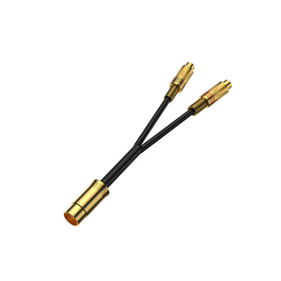 HI-End 1ft 5-Pin Din Male to 2RCA Gold Female Audio Cable