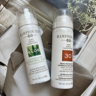 Hampton Sun SPF30 Continuous Mist Sunscreen REEF SAFE 1oz/28g + Hydrating Aloe
