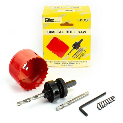 3-3/4''(95mm)Cuttex Tools  Bi-Metal Hole Saw Kit, 6 PCS Set, %8 Co,MAX 40mm Depth