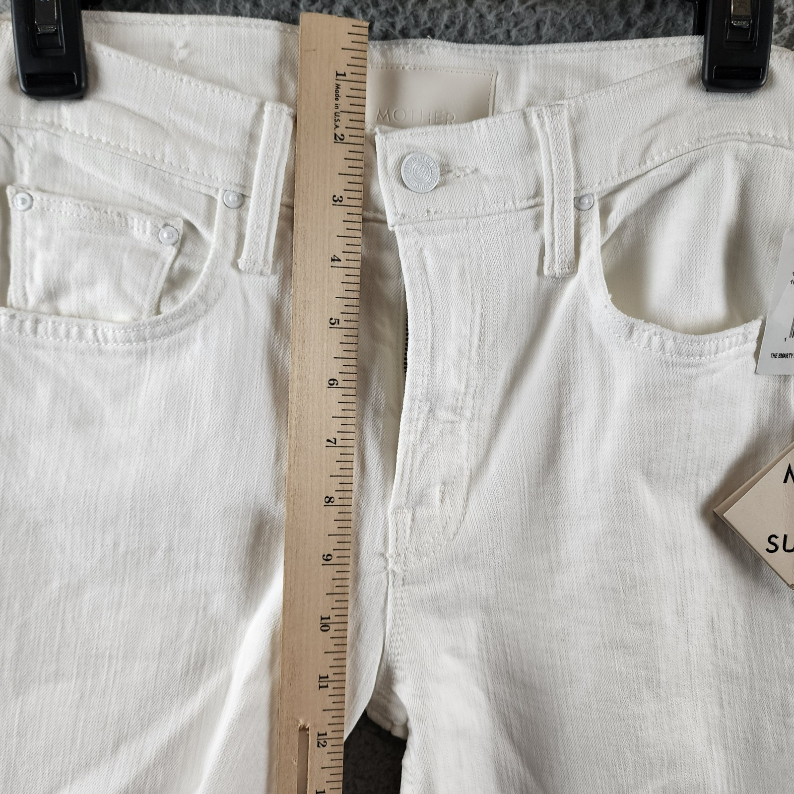 MOTHER The Smarty Pants Skimp High Rise Jeans Women's 26 Totally Innocent Solid - Picture 10 of 17
