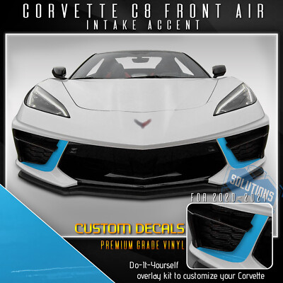 For 2020-2021 C8 Corvette Front Air Intake Overlay Graphic Decal - Glossy Vinyl