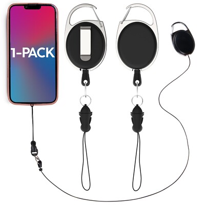 Phone Assured Retractable Phone Lanyard Tether - Protect: Loss - Theft - Drops