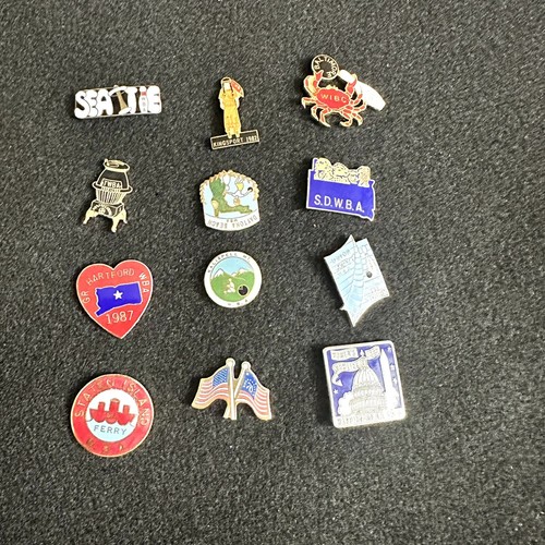 Vintage Enamel WBA Lapel Pins From Various County's & States- Lots
