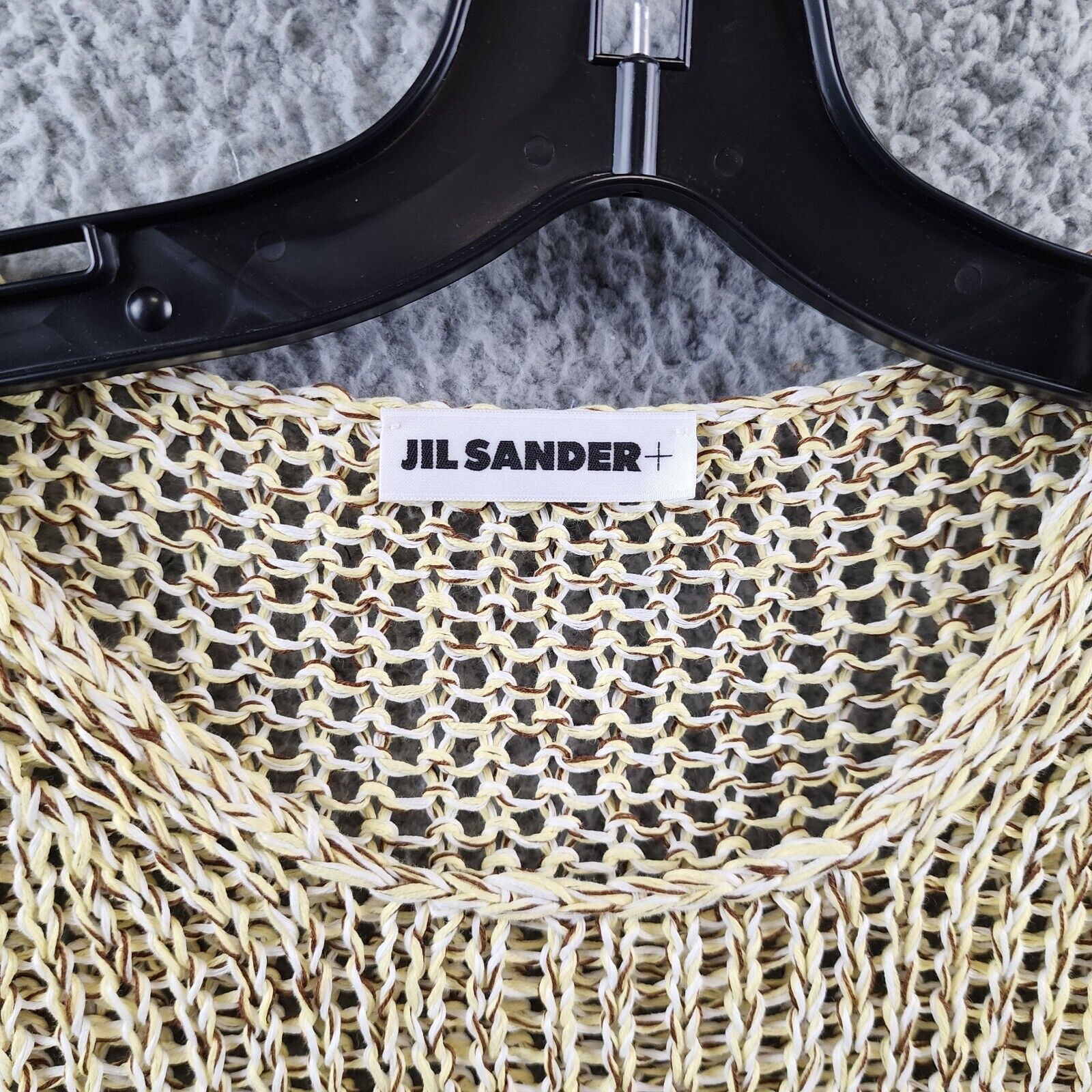 Jil Sander Open Knit T-Shirt Men's 52 Yellow Multi Sheer Jil Sander Open Knit T-Shirt Men's 52 Yellow Multi Sheer