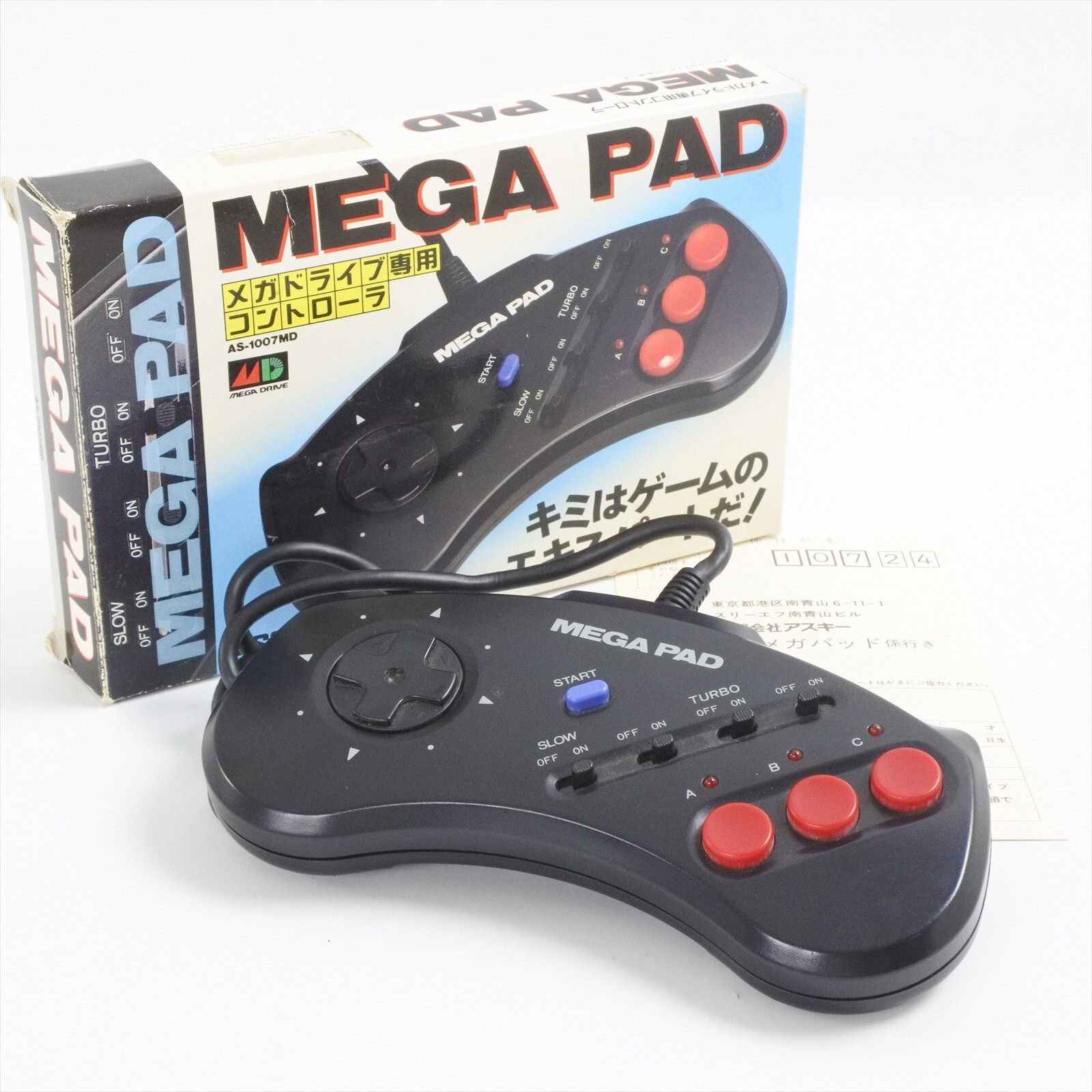 Ascii MEGA PAD Controller AS-1007MD Control Pad Boxed For