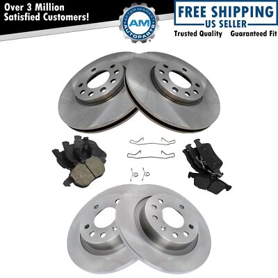 Front & Rear Semi Metallic Disc Brake Pads & Rotor Kit Set for Saab 9-3 Linear