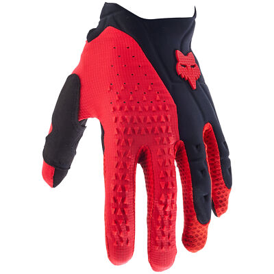 Fox Racing Mens Pawtector Gloves Clarino Stretch Secure Fit Off-Road Black/Red