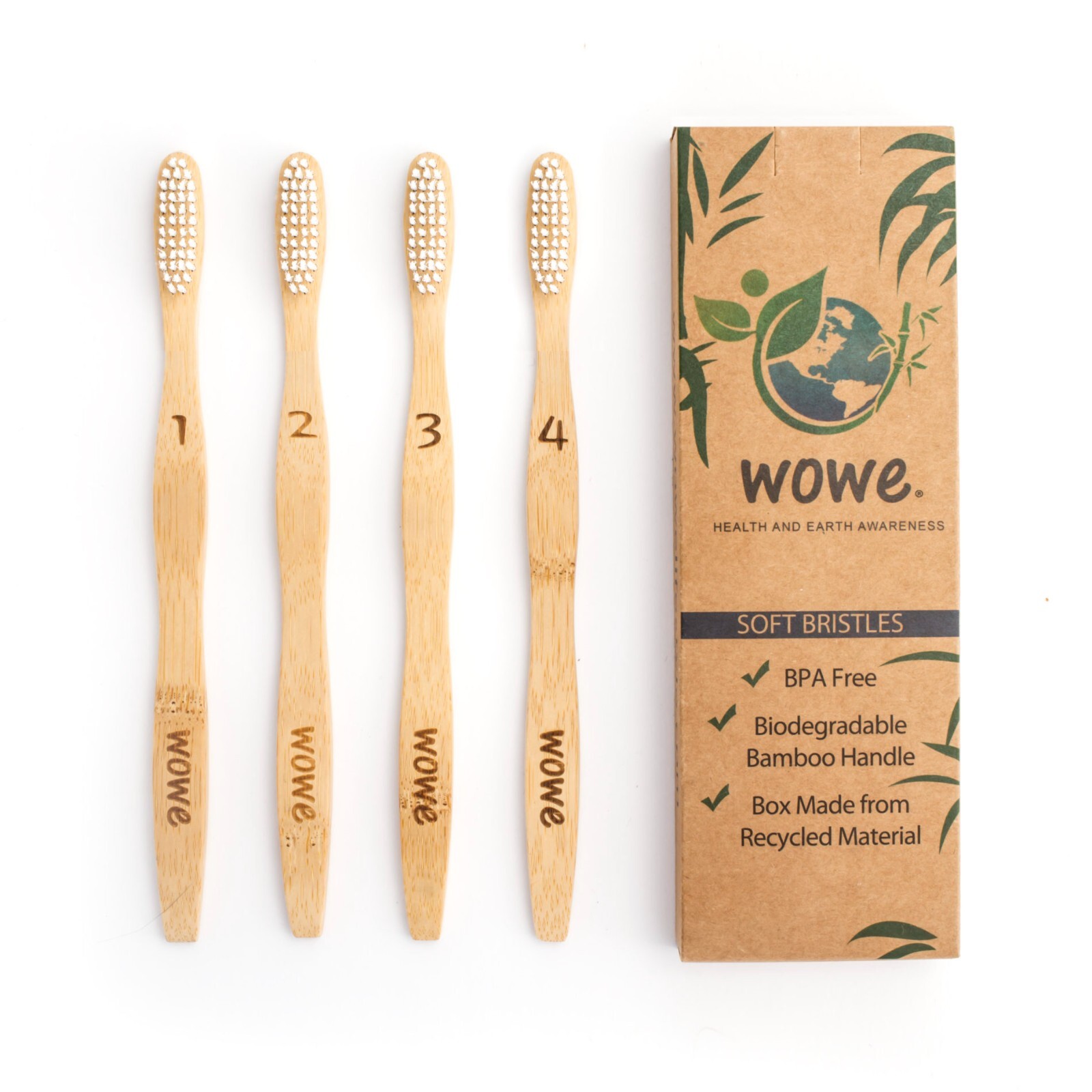 Wowe Lifestyle Natural Organic Bamboo Toothbrush