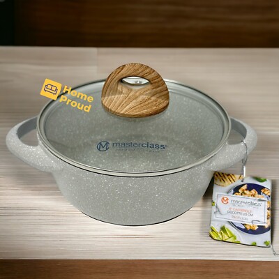 Masterclass Casserole With Lid 8 Inch 2.4Qt Premium Quality Kitchen Cookware New