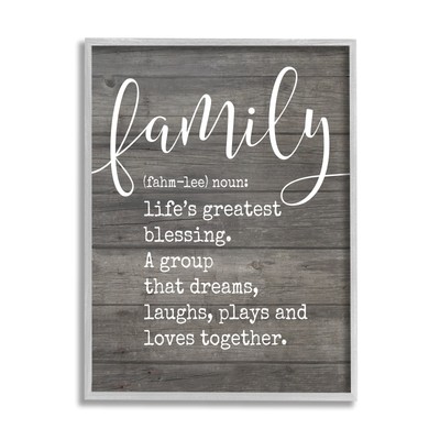 Stupell Family Definition Planked Framed Wall Art, Design By  16 x 20