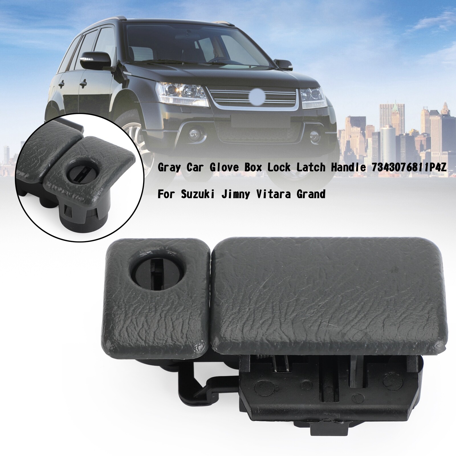 Gray Car Glove Box Lock Latch Handle 7343076811P4Z For Suzuki