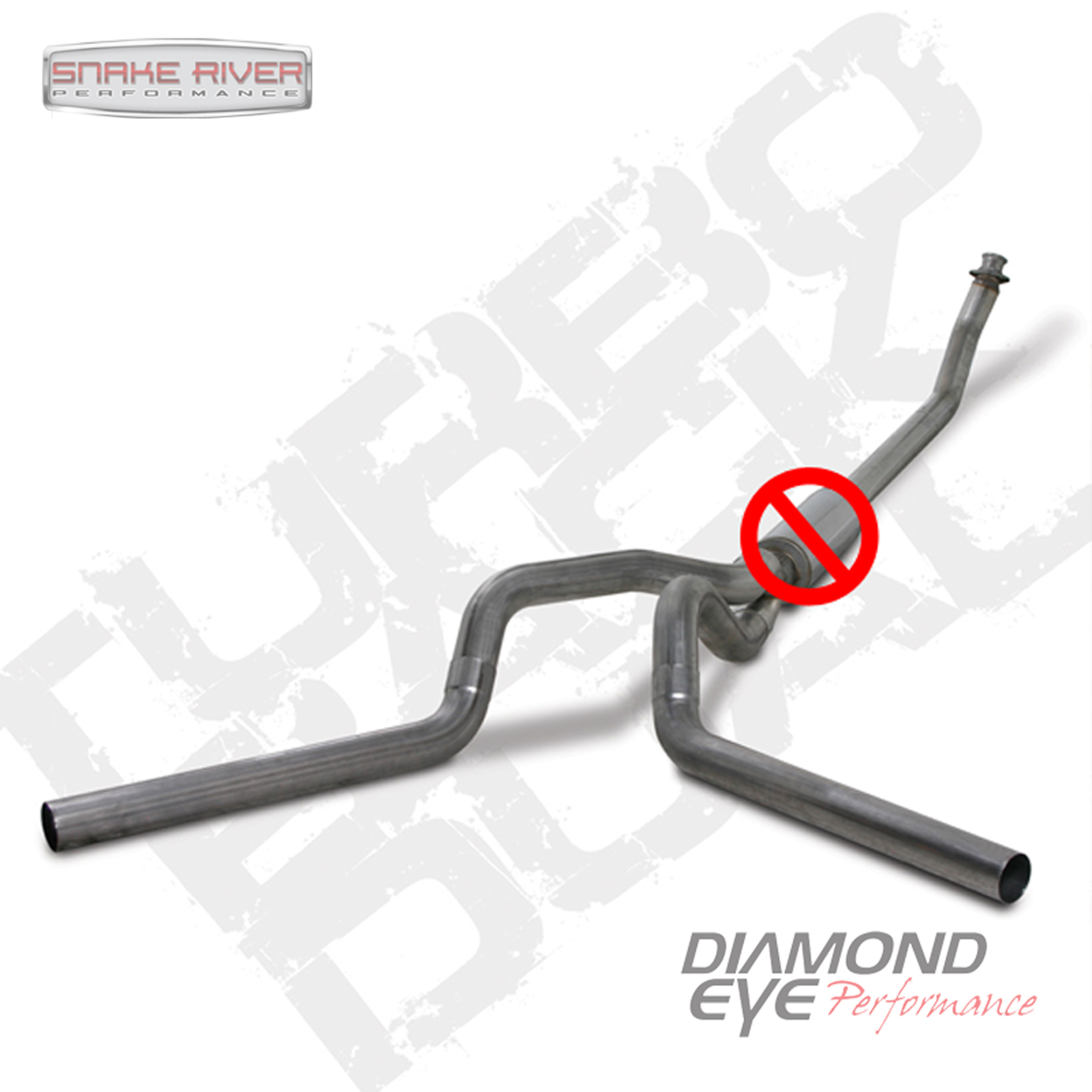 Diamond Eye 4/" Turbo-Back Exhaust No Muff w// Tip for Dodge Cummins 5.9L 94-02