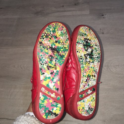 Reebok Youth Kids Red High Top Shoes Size 13