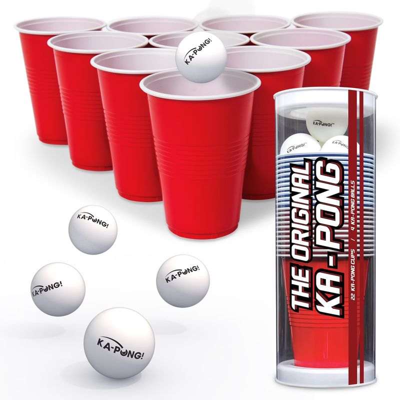 Ka-Pong Plastic Cup Party Game Set - 22 Plastic Cups and 6 Pin...