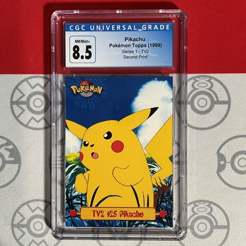 CGC 8.5 NM/MINT+ Pikachu Topps Pokemon 1999 Series 1-TV2 2nd