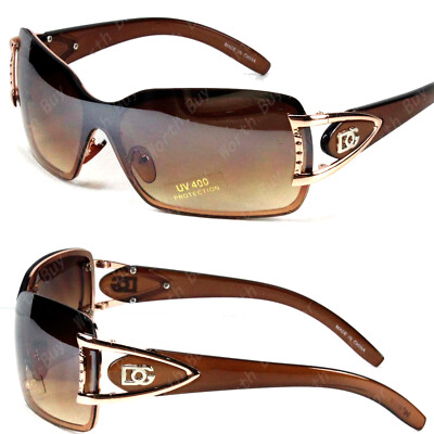 DG Eyewear Womens Shield Wrap Around Sunglasses Fashion Designer One Lens Shades
