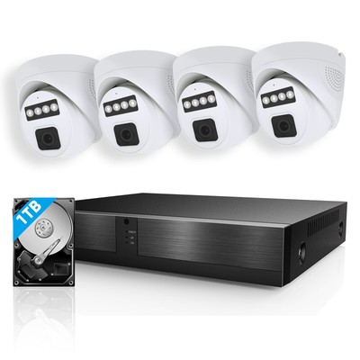 Wesecuu 4CH 4K NVR 3MP POE Security Camera System Two Way Audio Human Detection