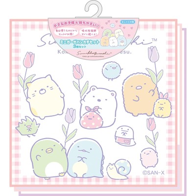 San-X Sumikko Gurashi Mini Gauze Handkerchief Set Of 3 Cm43102 H18.5 X W1 No.50