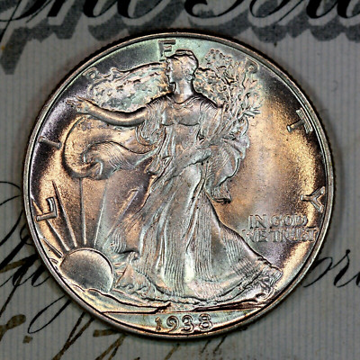 * 1938-P * SUPERB+ GEM BU WALKING LIBERTY HALF-DOLLAR * FROM ORIGINAL COLLECTION