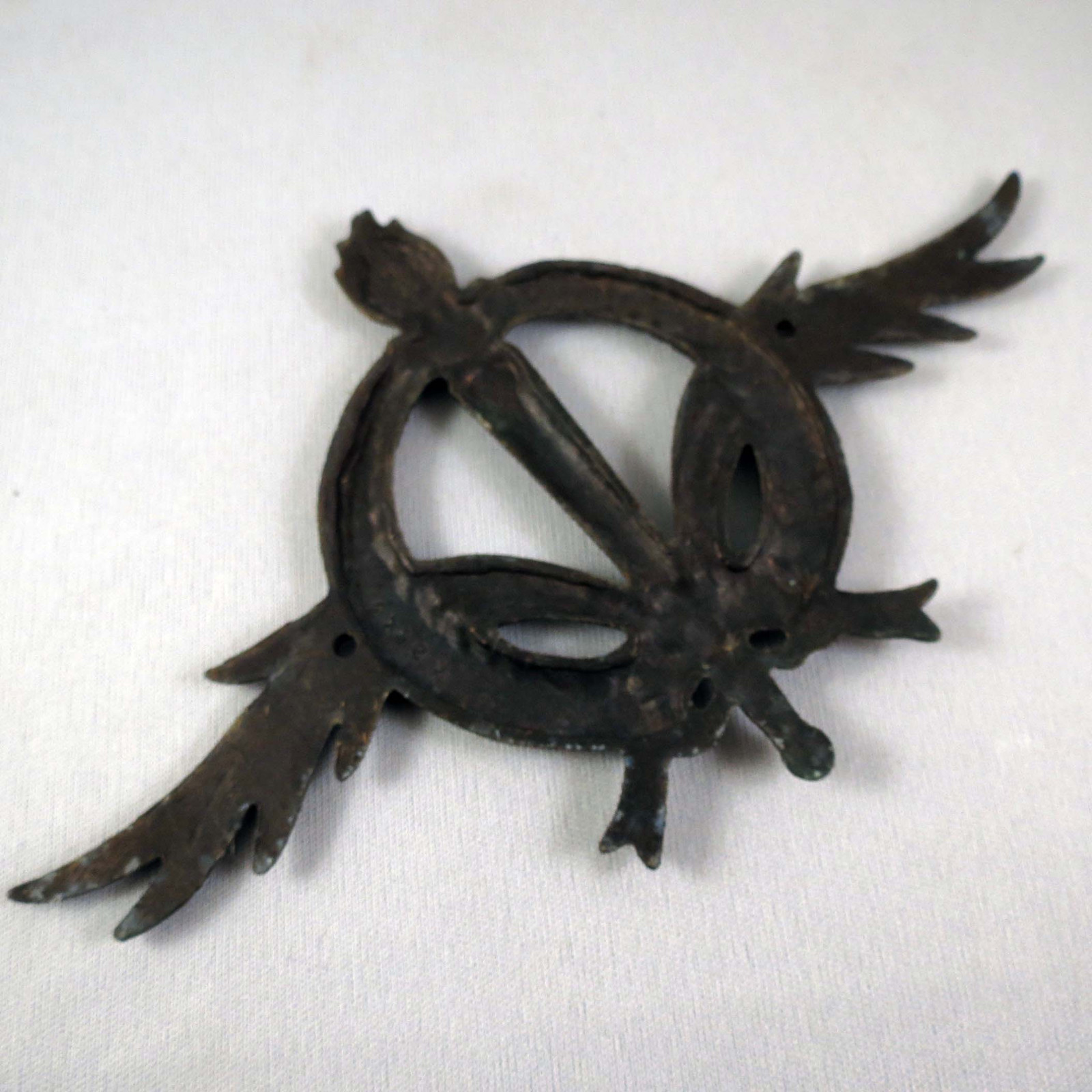 Vintage Brass Decorative Hardware Furniture Mounts Design Element Wreath Torch