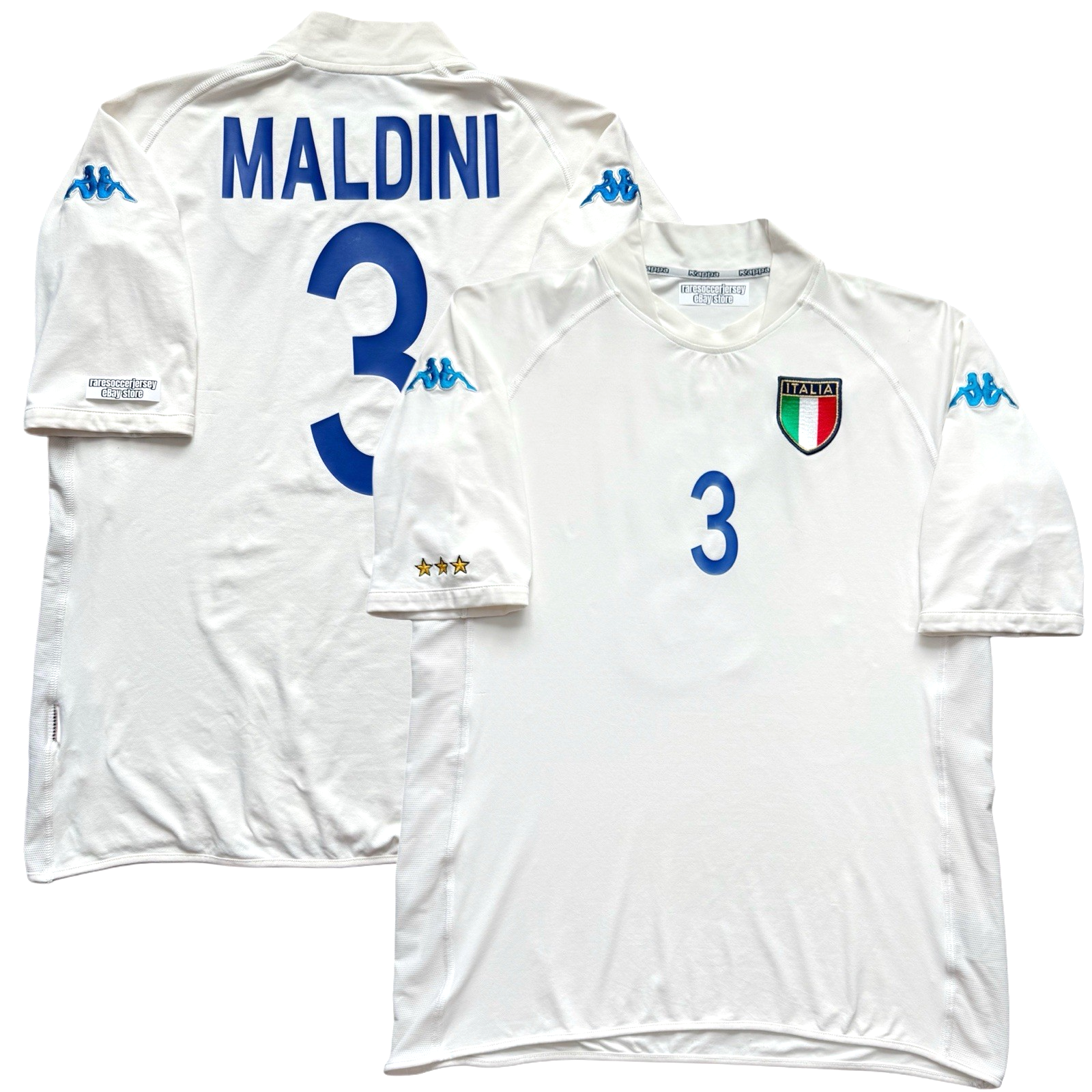 Kappa - 値引【未使用に近い】2002年W杯 イタリア代表 ユニフォーム ３ マルディーニ Kappa - 値引【未使用に近い】2002年W杯 イタリア代表