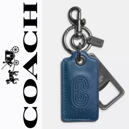 COACH C4244 BOTTLE OPENER JEWEL BLUE KEY RING FOB COACH