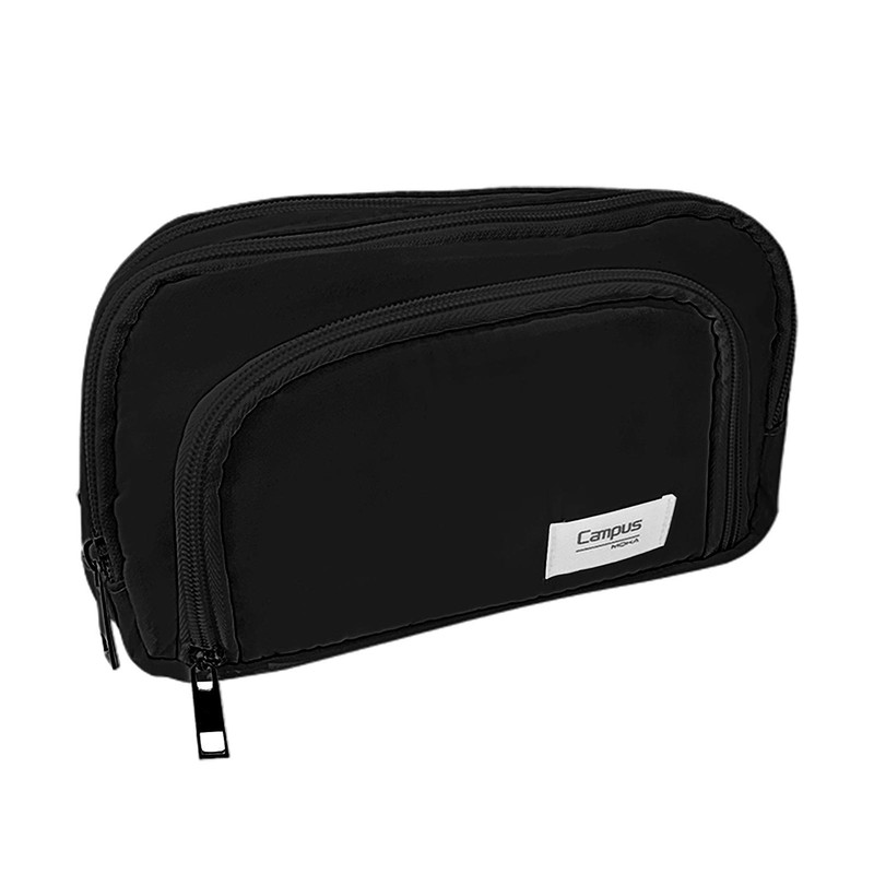 Student Canvas Large Capacity Pencil Case School Zip Stationery Storage Bags
