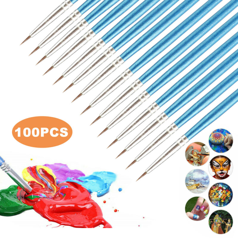 100Pcs Miniature Paint Brush Set Professional Brushes Fine Detail Art Nail Model