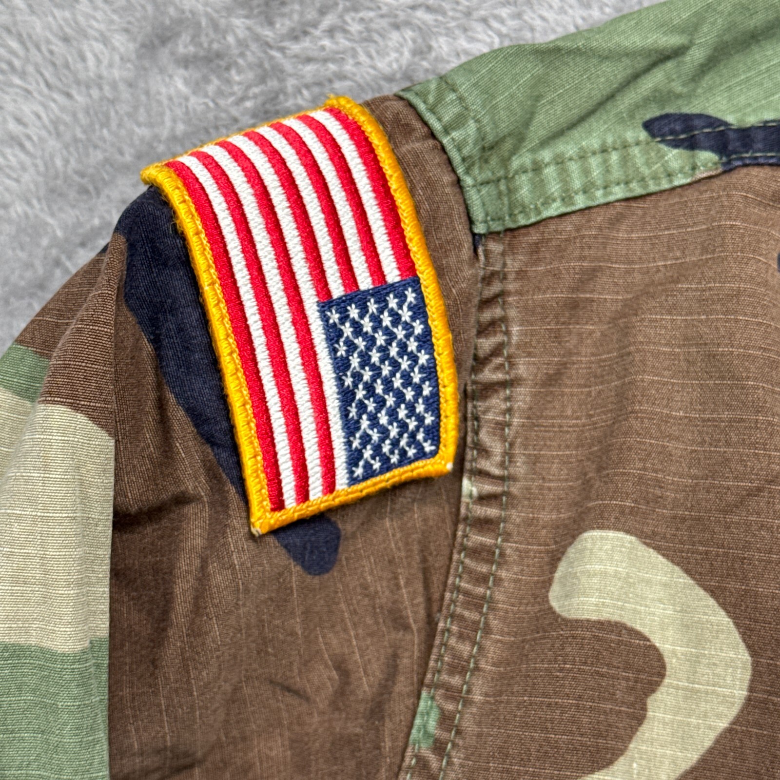 US Army Shirt Mens Medium Xtra Long Button Up Camouflage Tactical Long Sleeve