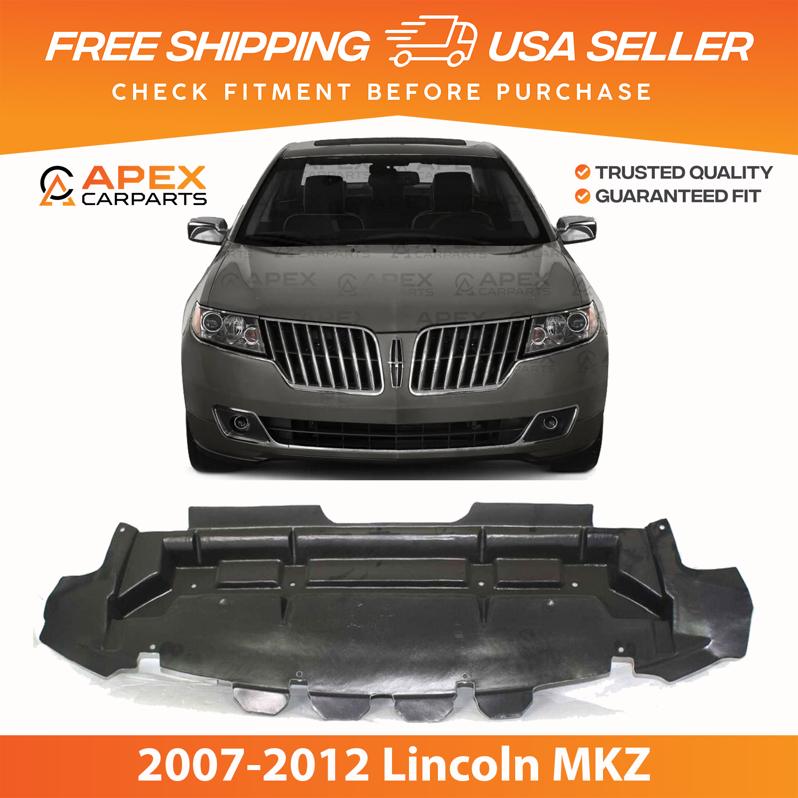 クーランマラン New Front Engine Splash Shield Plastic For 2007-2012 Lincoln
