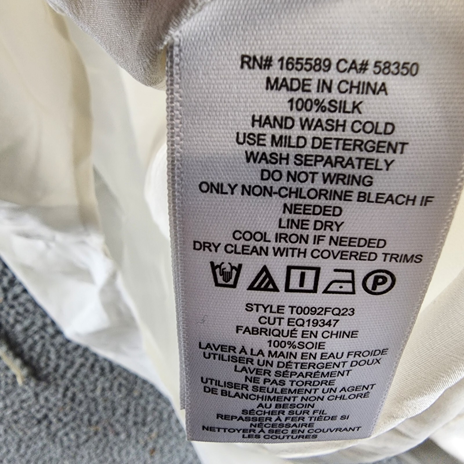 Equipment Femme Hailey Silk Blouse Women's XS Nature White Tie Neck Long Sleeve - Picture 13 of 17