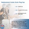 Threaded Drain Plug Caps with Plastic Tether for Cooler，Compatible with Igloo 50-165 Qt Coolers,Cooler Replacement Parts-2 Pack ﻿