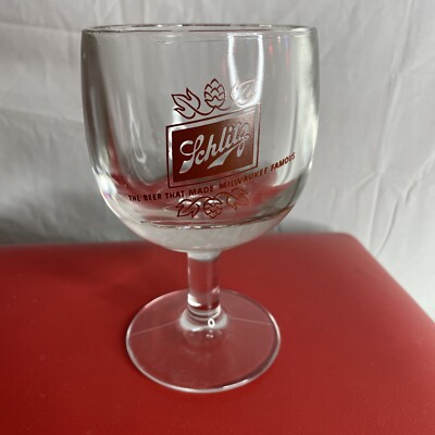 Vintage Schlitz Beer  Goblet Glass