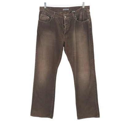 JOHN VARVATOS Brown Boot Cut Corduroy Pants Button Fly Made in ITALY Size 36