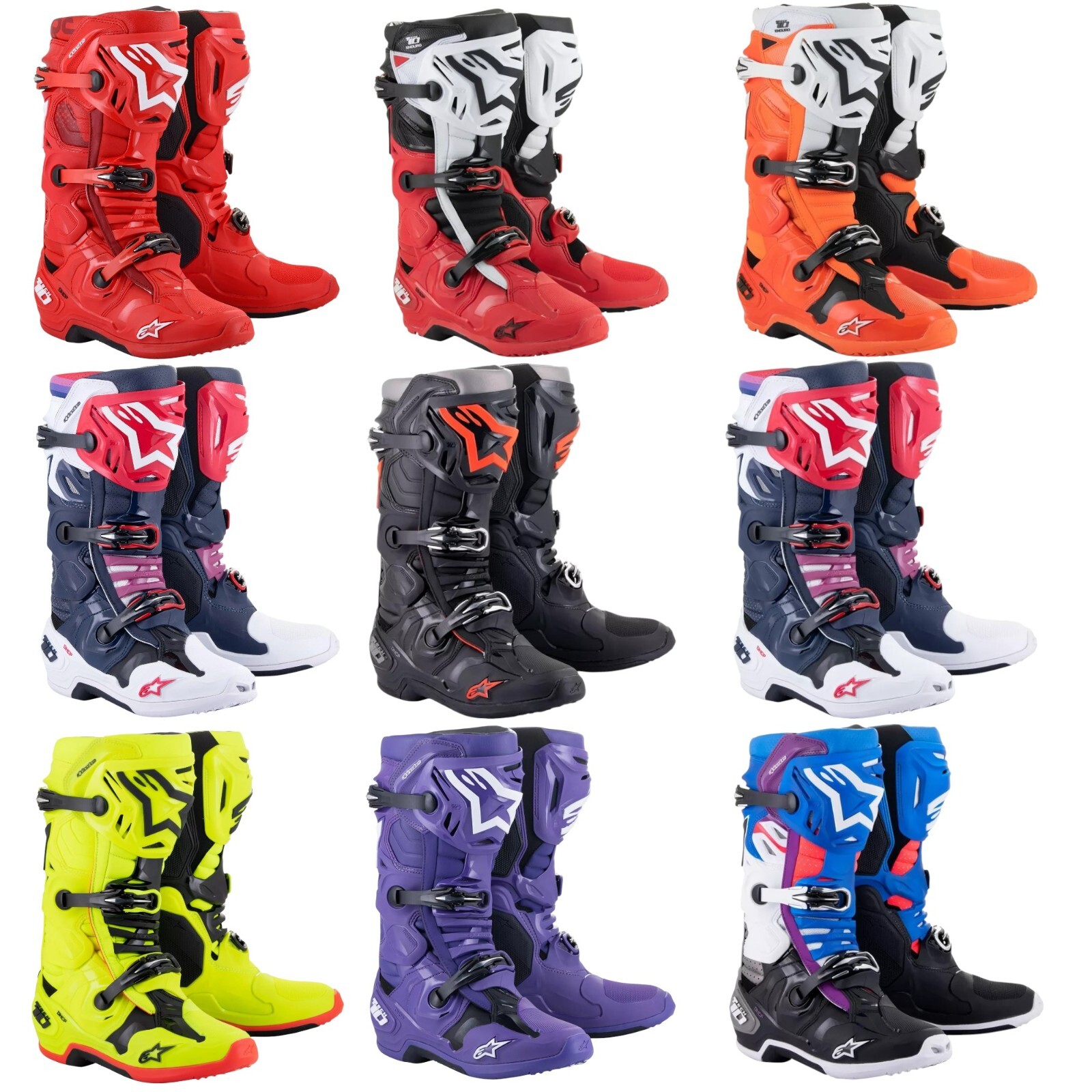 ALPINESTARS TECH 10 Men Motocross Leather Boots MX / Enduro ALPINESTARS TECH 10 Men Motocross Leather Boots MX / Enduro