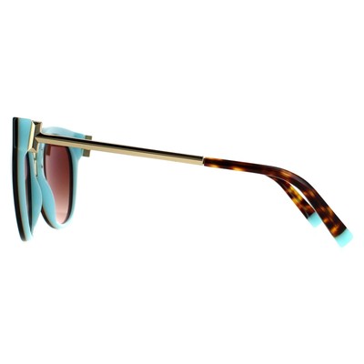 Pre-owned Tiffany & Co Tiffany Sunglasses Tf4168 81343b Havana On Tiffany Blue Brown Gradient