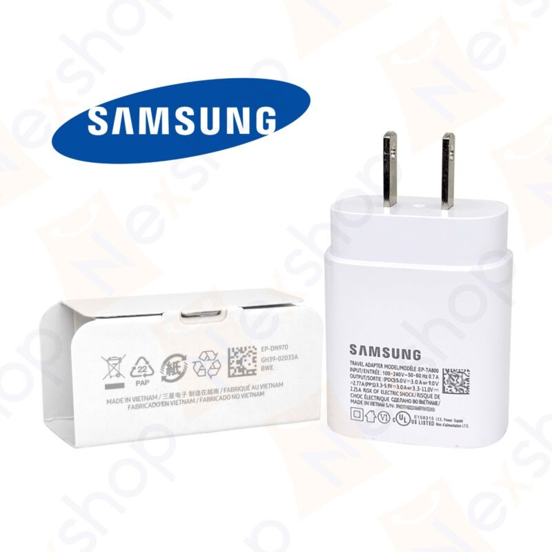 Original Samsung Galaxy S22 S21 5g 25 Watt Super Fast Wall Charger & Usb-c Cable