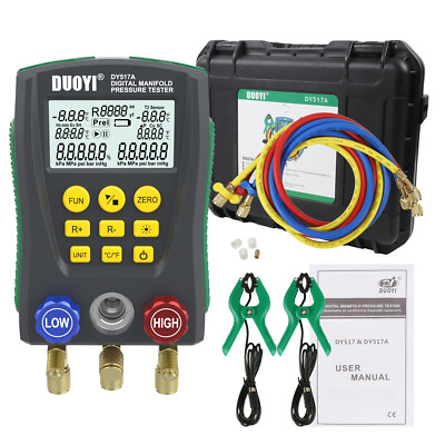 Refrigeration Digital Manifold Gauge Set HVAC Vacuum Temperature Pressure Tester