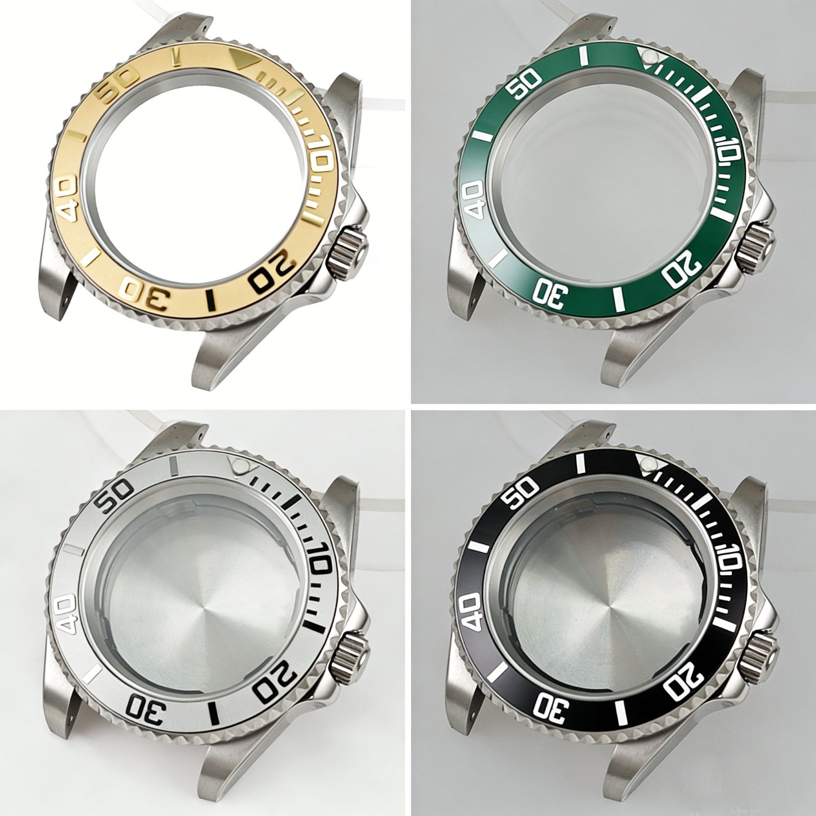 40mm Mechanical Watch Case Sapphire Crystal Fits 2813 8215 Movement