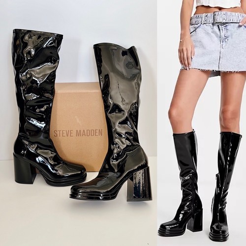 （US発）STEVE MADDEN UTILITY レザーニーハイブーツ US発）Steve Madden UTILITY レザーニーハイブーツ