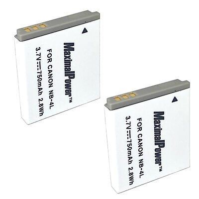 2 Replacement Battery for Canon NB-4L PowerShot SD450 SD600 SD630 SD750 SD780 IS
