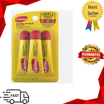 Carmex Classic Lip Balm .35oz - Original Flavor, Pack of 3